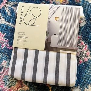 Brand New Project 62 black/white stripe shower curtain